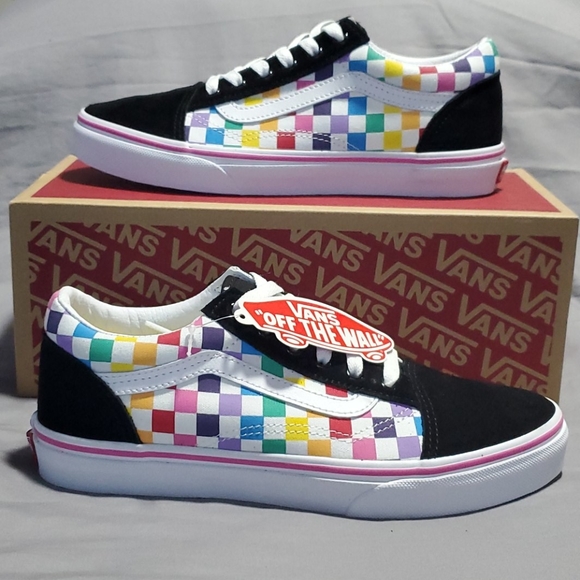 vans old skool checkerboard rainbow